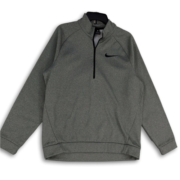 Nike Therma-FIT Training Men's Small 1/4 Zip Charcoal Heather LS Top - Picture 2 of 10
